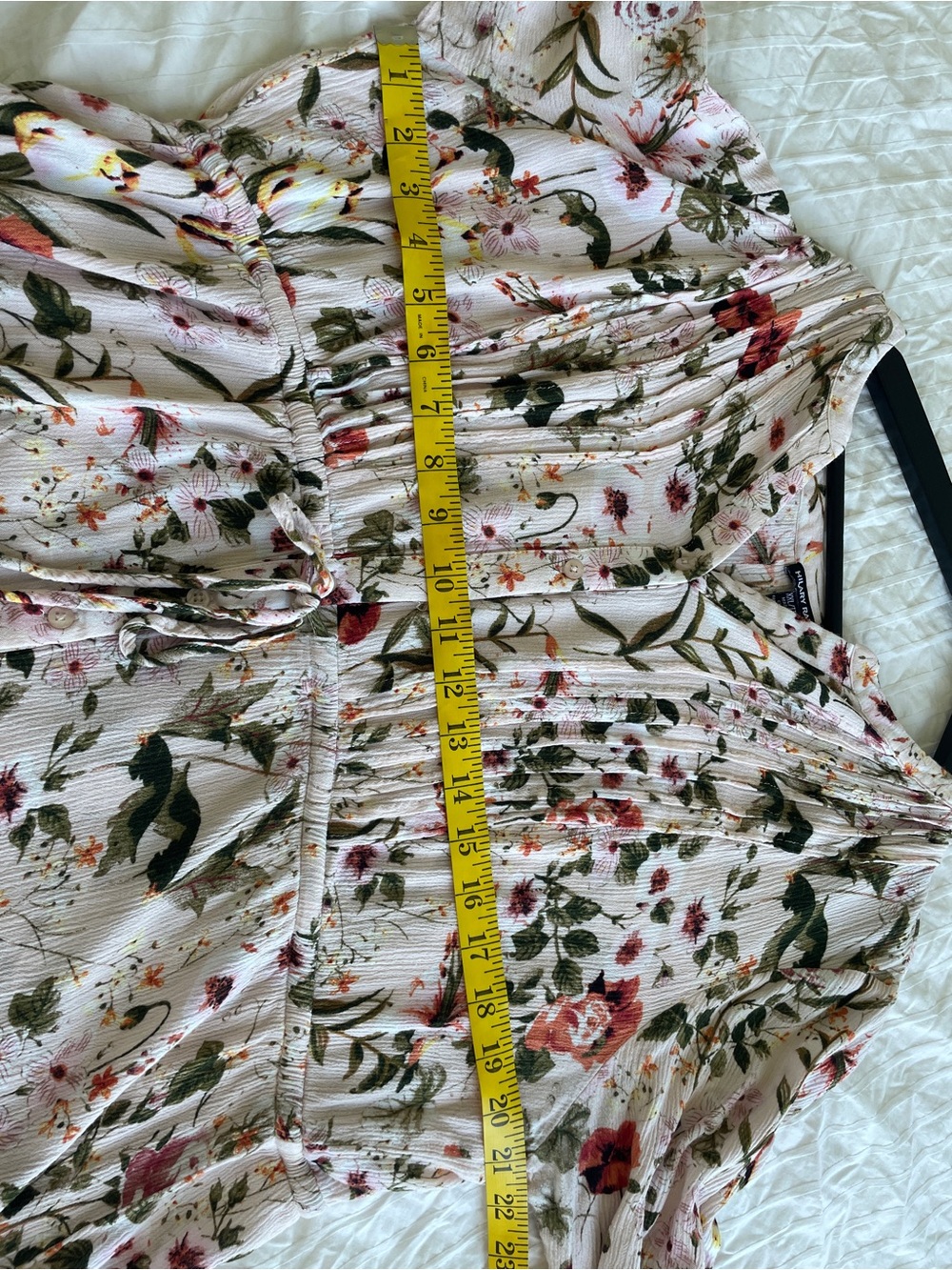 Hilary Radley Blush Floral 3/4 Sleeve Tie-Waist Tunic Top - Picture 4 of 5